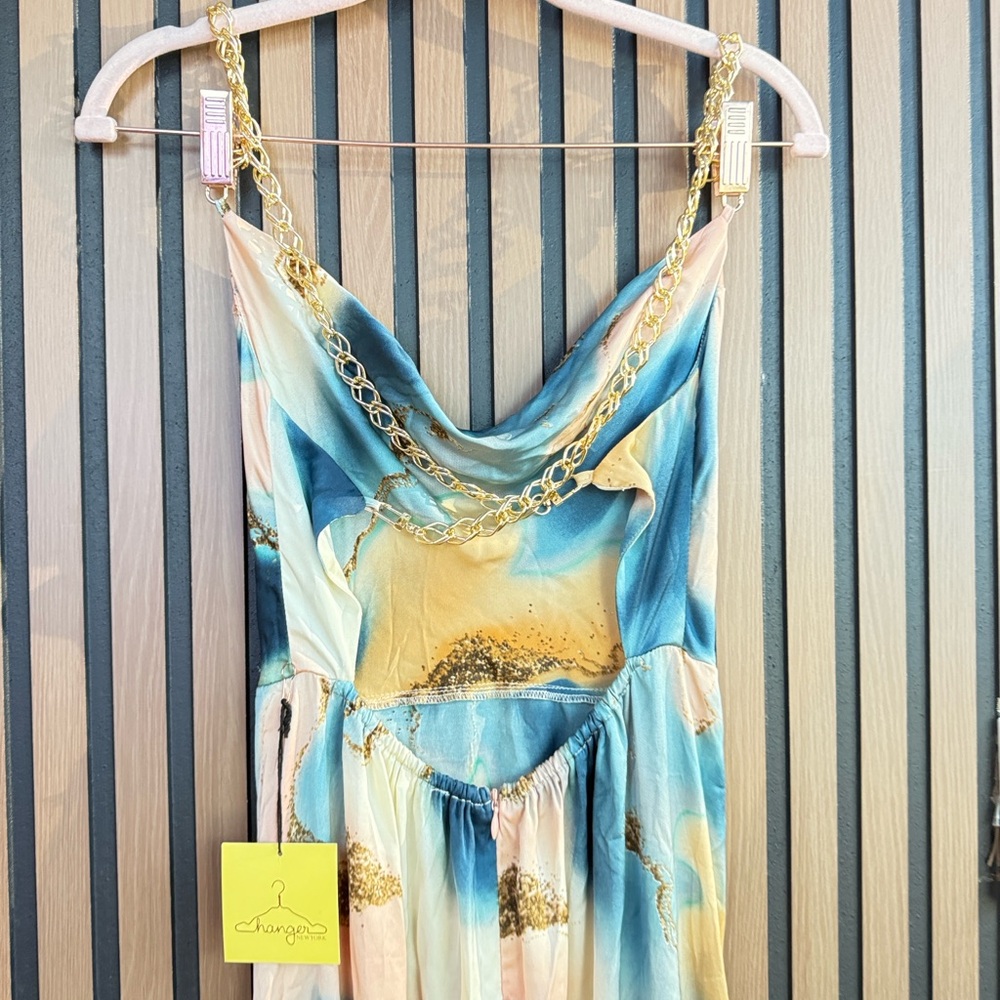 NWT LUXXEL Elegant‎ Multicolor Maxi Dress SZ S - Picture 7 of 13